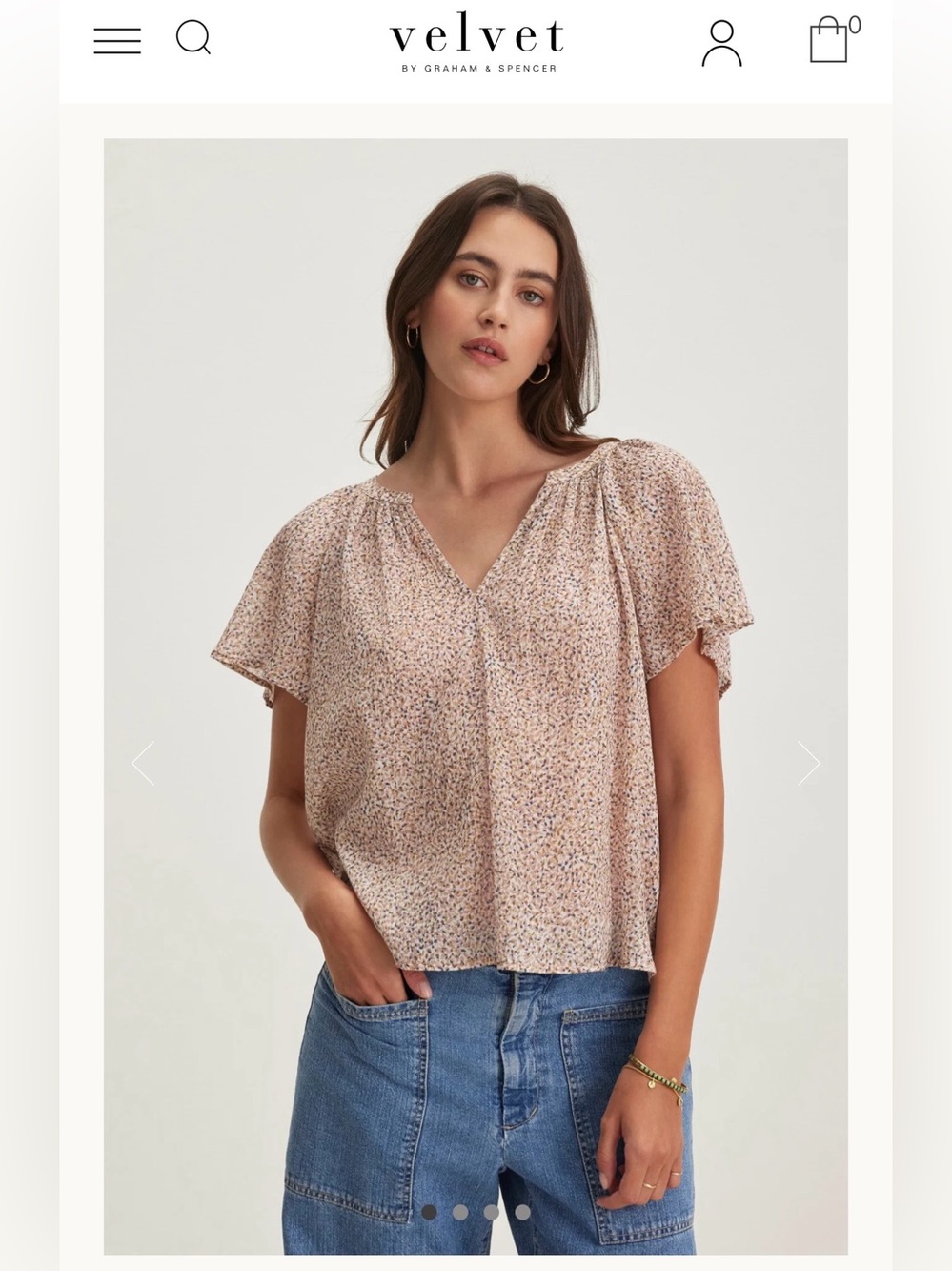 NWT. Velvet by Graham & Spencer Park top - blush colour